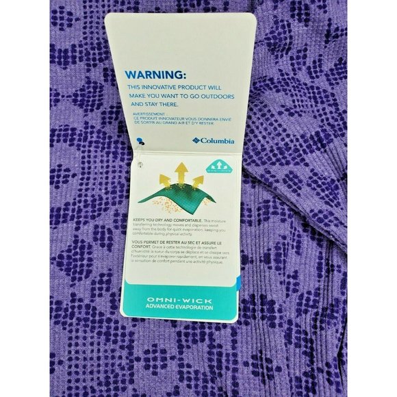 Columbia Omni Wick Advanced Evaporation Women Long Sleeve Purple Small Shirt - Picture 6 of 12